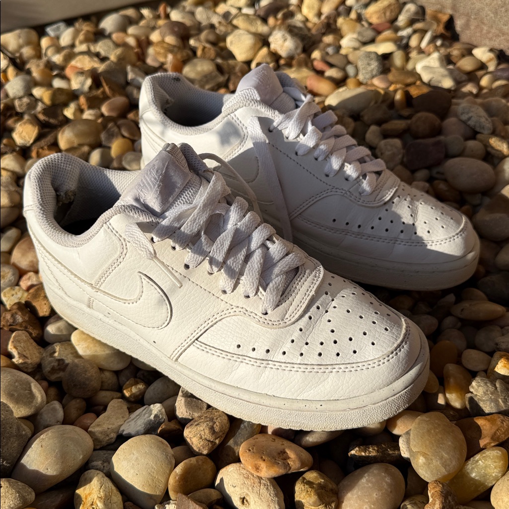 Nike Court Vision Lo White/White-White Sneakers (Dh3158 100) Women's Size 7